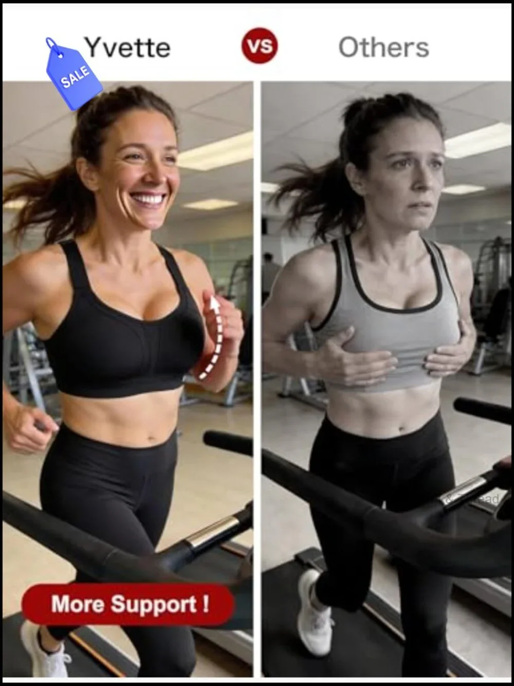 High Impact Sports Bra Criss Cross Back Full Support Wirefree